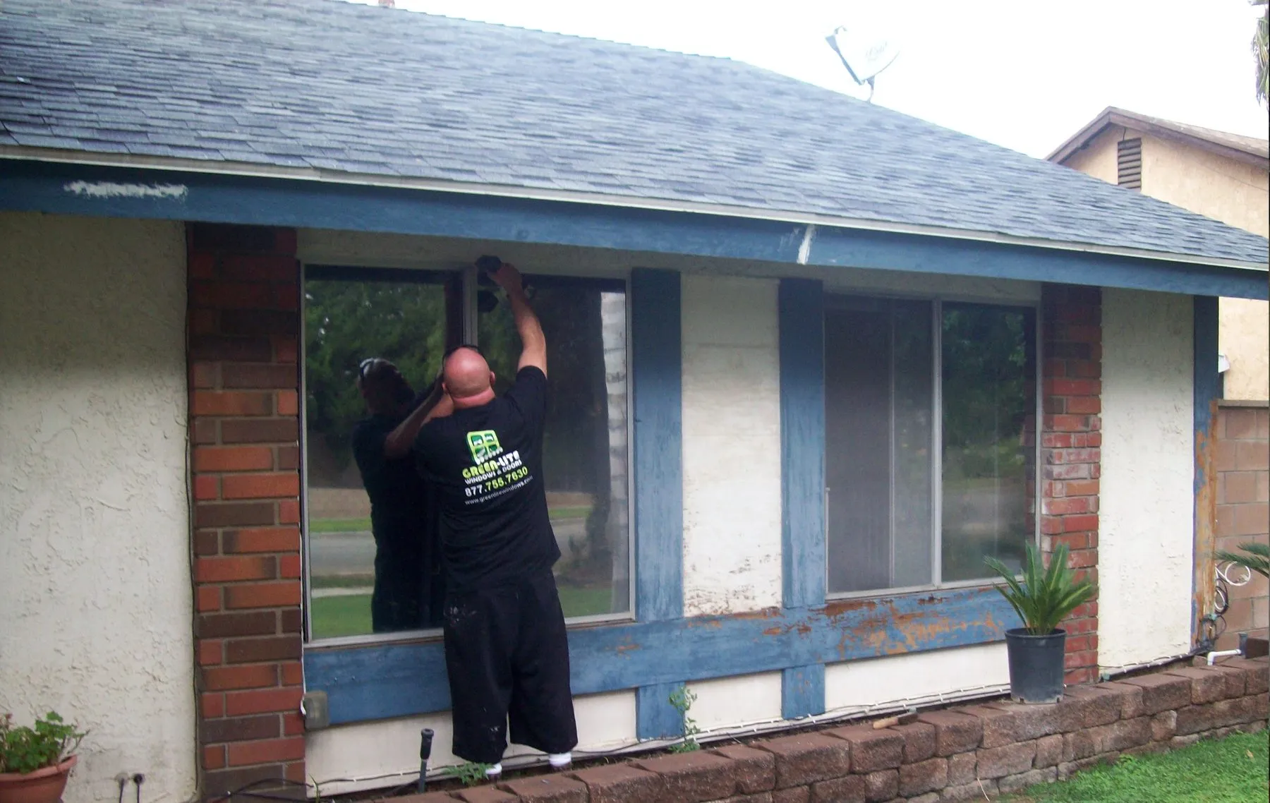 Before: a single window replacement, from removal to finished install